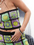 ASOS DESIGN Smiley co-ord jacquard bandeau top in crochet pattern