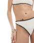 Stradivarius bikini bottom with contrast stitch in ecru