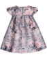 Baby Girls Short Sleeve Metallic Jacquard Trapeze Dress