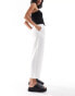 New Look linen cropped trousers in white