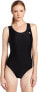 TYR Sport Women's 243146 Solid Maxback One Piece Black Swimsuit Size 32