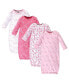 Baby Girls Baby Cotton Long-Sleeve Gowns 4pk, Love, 0-6 Months