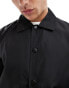 Brave Soul lightweight coach jacket with popper stud fastenings and elasticated hem in black