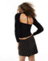 4th & Reckless caro ribbed top with shrug in black