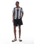 River Island revere shirt swim co-ord in navy stripe