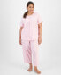 Plus Size 2-Pc. Cotton Cropped Pajamas Set, Created for Macy's