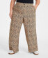 Trendy Plus Size Leopard Printed Wide-Leg Pants, Created for Macy's