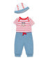 Baby Boys Baseball Bodysuit Pant Set with Hat