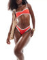 Miss Selfridge V front contrast bikini bottom in red