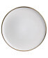 Flat, Raised Rim, Gold-Tone Trim Alejandro 6 Piece Stoneware Salad Plate Set, Service for 6