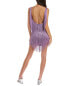 Moonsea Fringe Mini Dress Women's Purple M