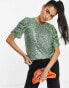 Whistles Seema sequin top co-ord in green