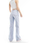 Stradivarius wide leg dad jean with rip in light wash blue