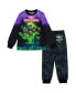 Toddler Boys Pullover Pajama Shirt and Pants Sleep Set to Grave Digger El Toro Loco Megalodon