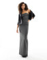 4th & Reckless ruched bandeau maxi dress in grey