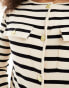 Mango stripe cardigan in off white