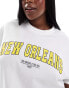 ASOS DESIGN Curve boyfriend fit t-shirt with new orleans graphic in white