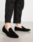 Truffle Collection faux suede slip on loafers in black