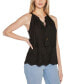 Women's Embroidered Hem Sleeveless Top