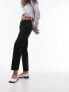 Topshop mid rise straight jeans in clean black