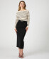 Women's Stripe Crinkle Knit Long-Sleeve Top