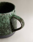 Green stoneware mug