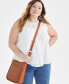 Plus Size Sleeveless Embroidered Mesh Tank Top, Created for Macy's