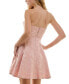 Juniors' Strapless Bow-Neck Embroidered-Sequin Dress