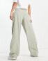 Pull&Bear fold over waistband tailored trousers in sage