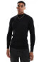 Brave Soul cotton ribbed turtle neck jumper in black