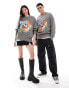 ASOS DESIGN unisex oversized sweatshirt with Tony the Tiger print in grey