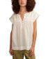 Women's Modern Cotton Popover V-Neck Top