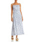 Sundry Ditsy Floral Smocked Maxi Dress White multi 1