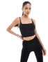 ASOS 4505 Icon seamless rib yoga cami with inner bra in black