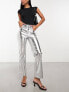 Never Fully Dressed PU trouser in metallic silver