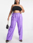 ASOS DESIGN Curve elastic waist tailored trouser in purple