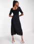 Whistles milkmaid maxi dress in black