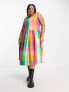 Native Youth Plus oversized gingham midaxi trapeze dress in multi