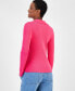 Women's Johnny Collar Ribbed Pullover, Created for Macy's