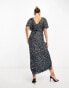 Beauut Maternity Bridesmaid embellished maxi wrap dress in navy