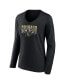 Women's Black Distressed Colorado Buffaloes Rocky Mountains Long Sleeve V-Neck T-shirt