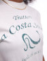 Topshop graphic trattoria la costa shrunken tee in ecru