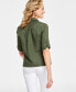 Women's Linen Twist-Hem Blouse, Created for Macy's