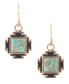 Women's Aztec Bronze and Genuine Turquoise Drop Earrings