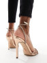 Steve Madden Slayed embellished strap heeled sandals in rose gold