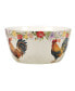 Floral Rooster Deep Bowl 11"