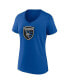 Women's Blue San Jose Earthquakes Logo V-Neck T-Shirt