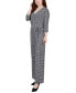 Petite 3/4 Sleeve Printed Belted Jumpsuit