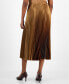 Women's Satin Pleated Pull-On Skirt