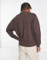 ASOS DESIGN oversized sweatshirt 2 pack brown/cream